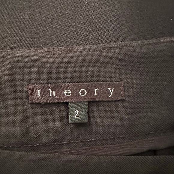 Theory black a-line wool pleated midi skirt size 2 - Picture 4 of 9